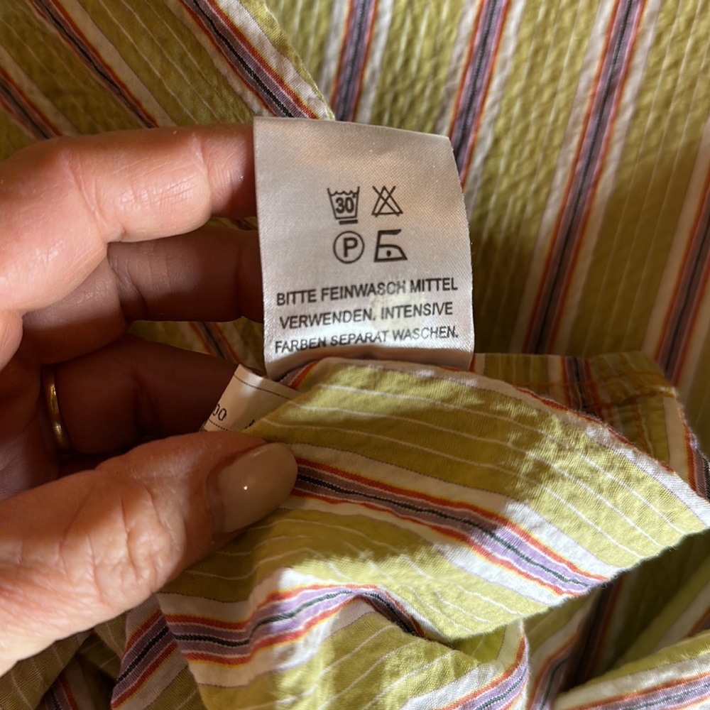 George Roth Los Angeles Spring Green with Multi Color Stripes Button Down - Picture 6 of 11